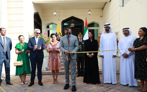 El presidente Daniel Noboa fue parte del acto de inauguración de la nueva Embajada ecuatoriana en Emiratos Árabes Unidos, en diciembre 2025.