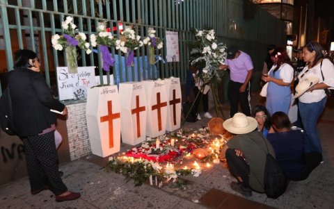 Conmemoración. Familiares y amigos realizaron un plantón el 8 de diciembre de 2025, tras cumplirse un año de la desaparición y asesinato de cuatro niños del sector de Las Malvinas, en Guayaquil.