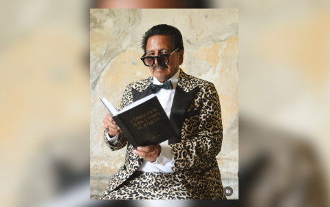 Look inspirado en animal print, parte de la colaboración con Sensi Studio para el evento de Año Nuevo Mansión Jaguar, una gala de estética salvaje y elegante