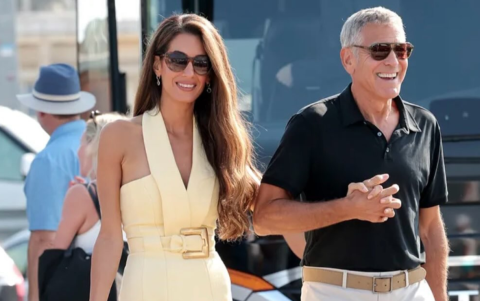 George Clooney junto a su esposa, Amal.