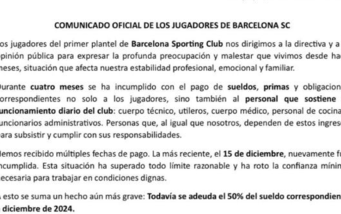 Comunicado de Barcelona a la opinión pública sobre su decisión.