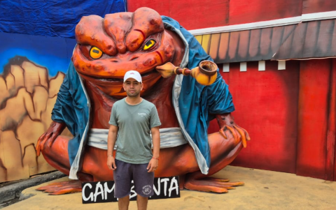 José Luis Morales es el creador del monigote de Naruto que este año se promociona como una atracción.