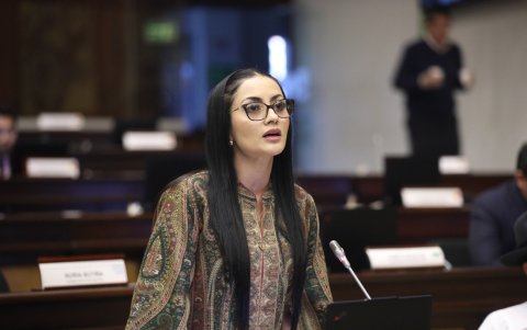 La legisladora correísta Viviana Veloz anunció una solicitud de juicio político contra Mario Godoy por el escándalo sobre la presión al juez Carlos Serrano.