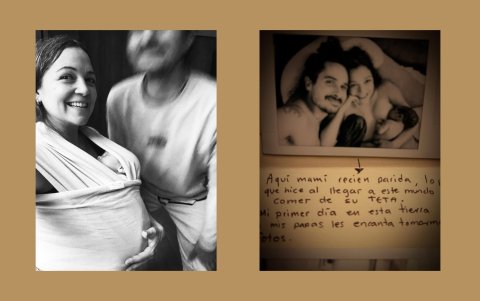 Fotografías de sus primeros días de maternidad.