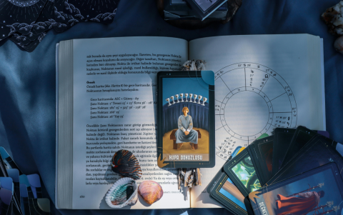 Cartas, libros y símbolos astrológicos acompañan el ritual de cierre de año, una invitación a reflexionar, soltar ciclos y preparar nuevas decisiones antes de iniciar el 2026.