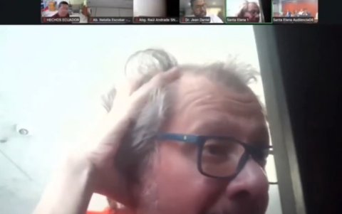 Jorge Glas asistió a su audiencia de forma telemática, pese a que un juez ordenó que acuda presencialmente.