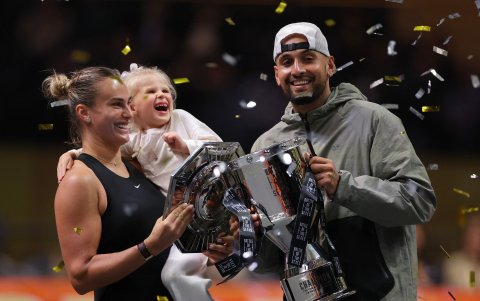 Sabalenka y Kyrgios se mostraron felices tras ser parte del encuentro.
