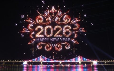 Corea del Sur recibió el año con un show de drones.