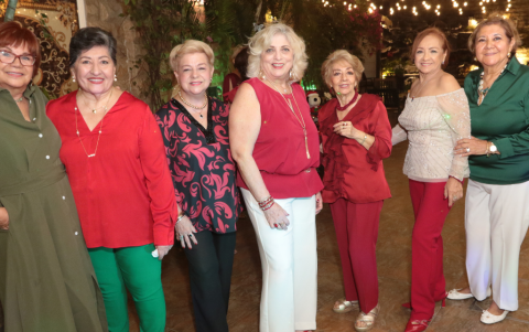 Mariana Lecaro, Marlene de Franco, Rocío Aguilera, Rocío Vélez, Loli de Proaño, Amanda León  y Francis Costales.