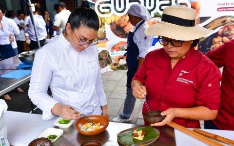 Durante el evento, se hizo degustar de varios platos que podrían presentarse en Madrid