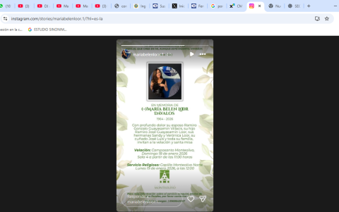 Fallece la periodista María Belén Loor.