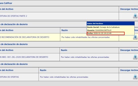 El proceso de contratación LICS-CJ-2025-004, para dar mantenimiento al parque automotor, fue declarado desierto.