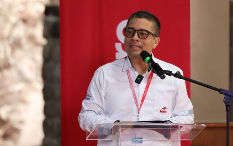 Juan Carlos Parra, gerente general de la Empresa Pública Metropolitana Metro de Quito, durante su intervención.