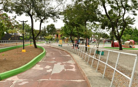 Una parte de la pista en el parque de la ciudadela Kennedy, norte de Guayaquil.