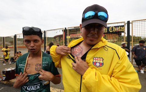 Marcos Terán y su tatuaje de Barcelona SC.