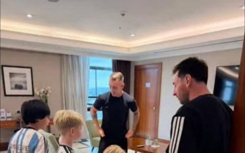 Los Díaz y Lionel Messi en su paso por Guayaquil.