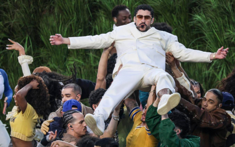 Bad Bunny durante su show de medio tiempo.