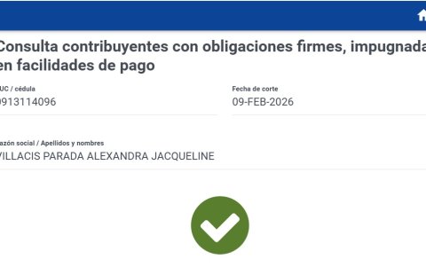 EXPRESO consultó en la web del SRI y no aparece la supuesta deuda de Alexandra Villacís.