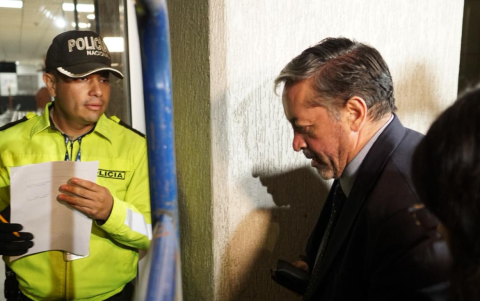 Ramiro García, abogado de Aquiles Álvarez, llegó al Complejo Judicial Norte.