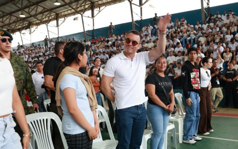 El presidente Daniel Noboa asistió a un acto en Guayaquil el 13 de febrero de 2026.