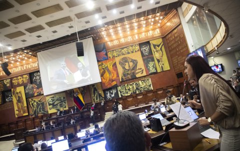 La asambleísta de ADN, Ana Belén Tapia, presentó la denuncia en contra de Juan Andrés González.
