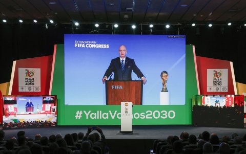 El presidente de FIFA Gianni Infantino en el Congreso de FIFA realizado en diciembre