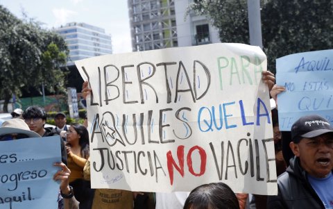 En las pancartas se leía el pedido de libertad.