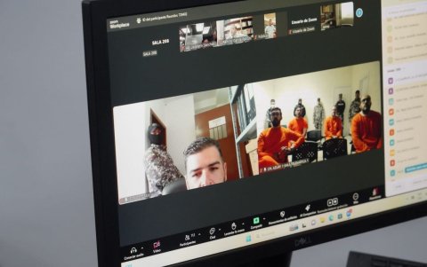 El alcalde de Guayaquil y otros procesados asistieron de forma telemática.