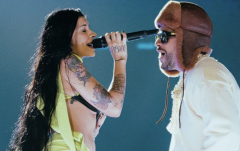 El 14 de febrero, Cazzu era la invitada especial de la noche en el concierto de Bad Bunny.