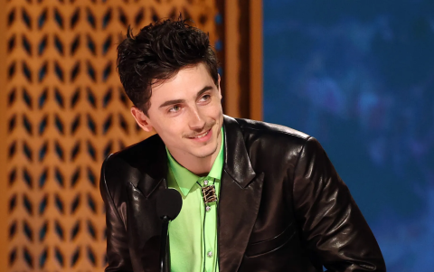 Chalamet durante su discurso de los SAG Awards 2025, tras haber ganado por 'A Complete Unknown'.