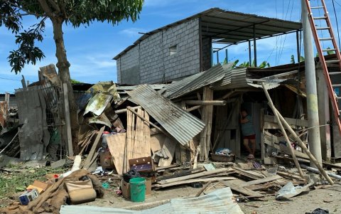 El Oro. Esta es una de las viviendas afectadas tras una de las explosiones el 25 de febrero.