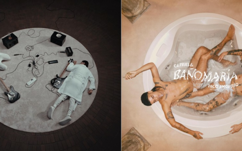 Dentro de la composición visual, se referencia la portada de 'Baño Maria', su primer álbum.