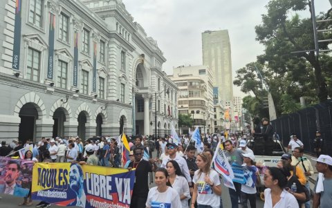 La marcha a favor de Aquiles Álvarez se registró este jueves 12.