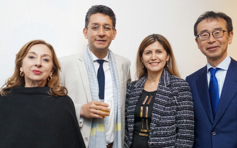 Rosi Holguín, José Antonio Colorado, Jacqueline Meléndez y el embajador Toshihiko Horiuchi.