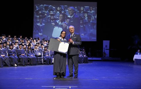 Mía Méndez, durante su graduación