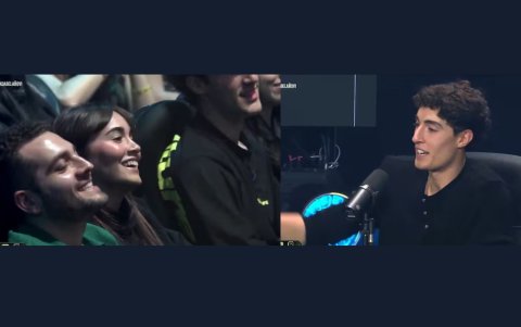 Aitana apoyando a Plex en el anuncio de su participación en la Velada del Año.