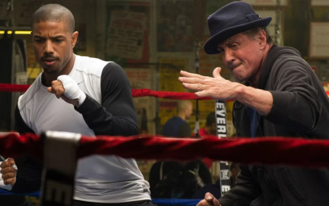 Sylvester Stallone junto a Michael B. Jordan para 'Creed'.