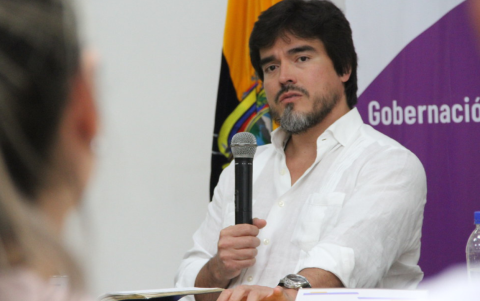 José de la Gasca, exministro de Gobierno, durante su intervención el 14 de julio de 2025.