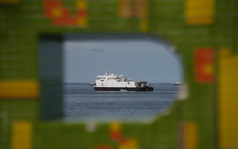 El buque hospital Benkos Biohó este jueves, en Buenaventura (Colombia)