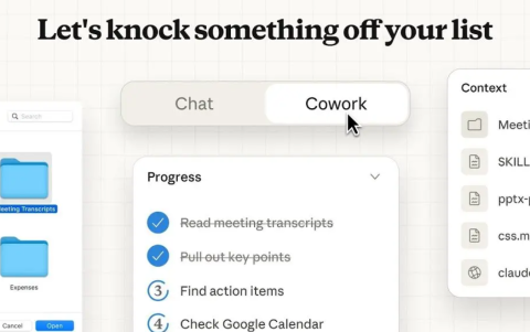 Interfaz de 'Claude Cowork'.