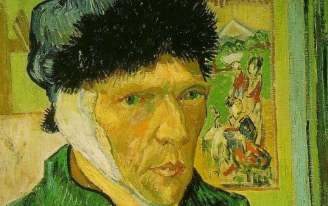 Autorretrato con la oreja cortada. Ante la creencia generalizada de que él mismo se lesionó, hay investigadores que sostienen que Paul Gauguin fue quien lo hirió.