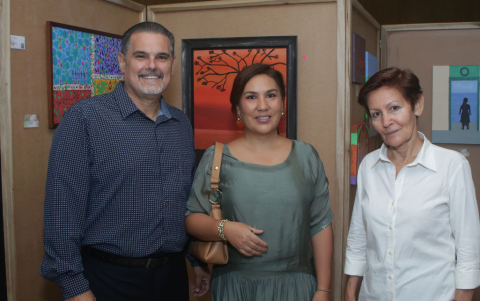 Luis Santiago García, Johanna Gavilanes y Olga Lagoutenko.