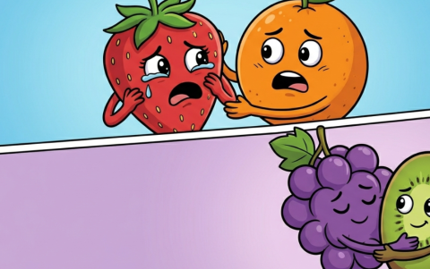 Frutas y verduras protagonizan melodramas breves creados con inteligencia artificial.