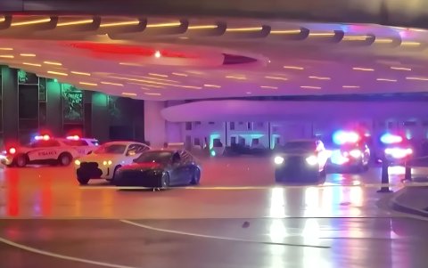 Escena del altercado del domingo en el que fue baleado el rapero.