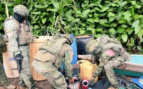 Una operación militar en el sector Cantagallo, cantón Putumayo, provincia de Sucumbíos .