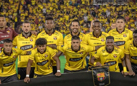 Jugadores de Barcelona previo a un partido.