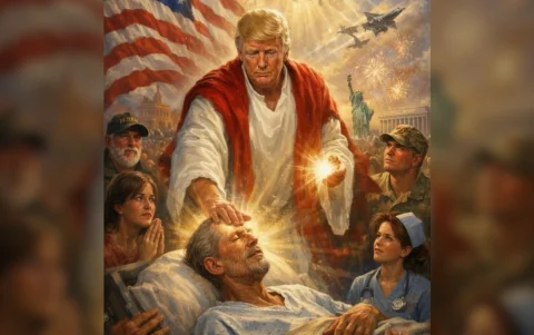 El presidente de Estados Unidos compartió una foto generada por IA donde se lo muestra como Jesús.