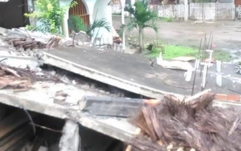 El restaurante de Gloria quedó entre escombros, al igual que el hotel de 25 habitaciones que pretendía inaugurar en 2016