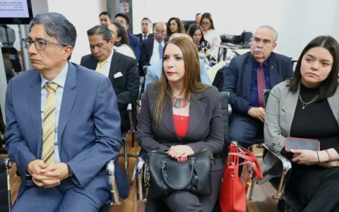 El presidente de la Corte Nacional de Justicia, Marco Rodríguez, estuvo en la exposición de planes de trabajo.