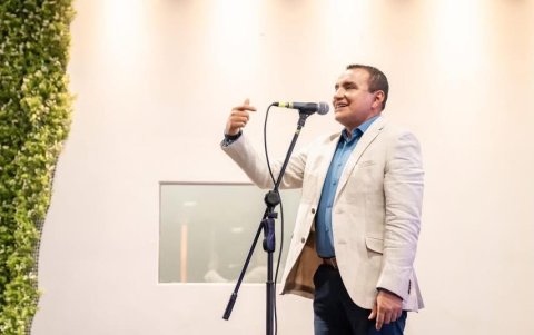 El alcalde Javier Pincay durante un evento en la capital manabita